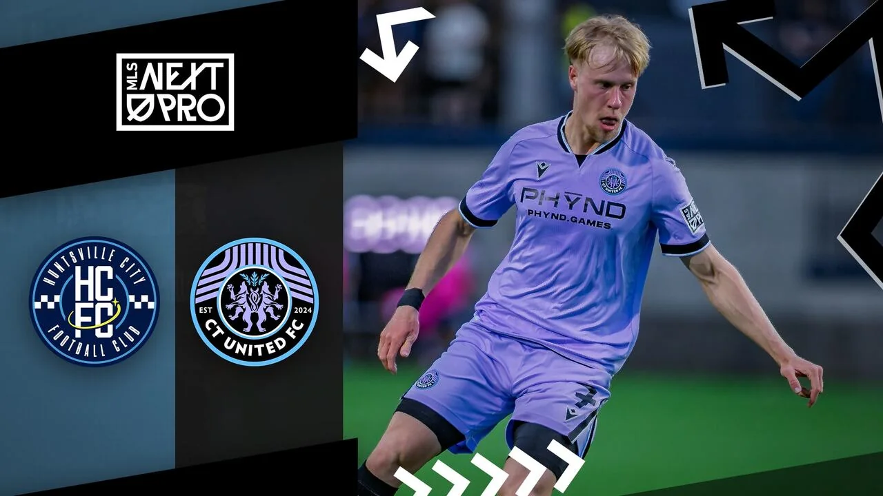 Connecticut United player pictured in official coverage artwork for the match against Huntsville City