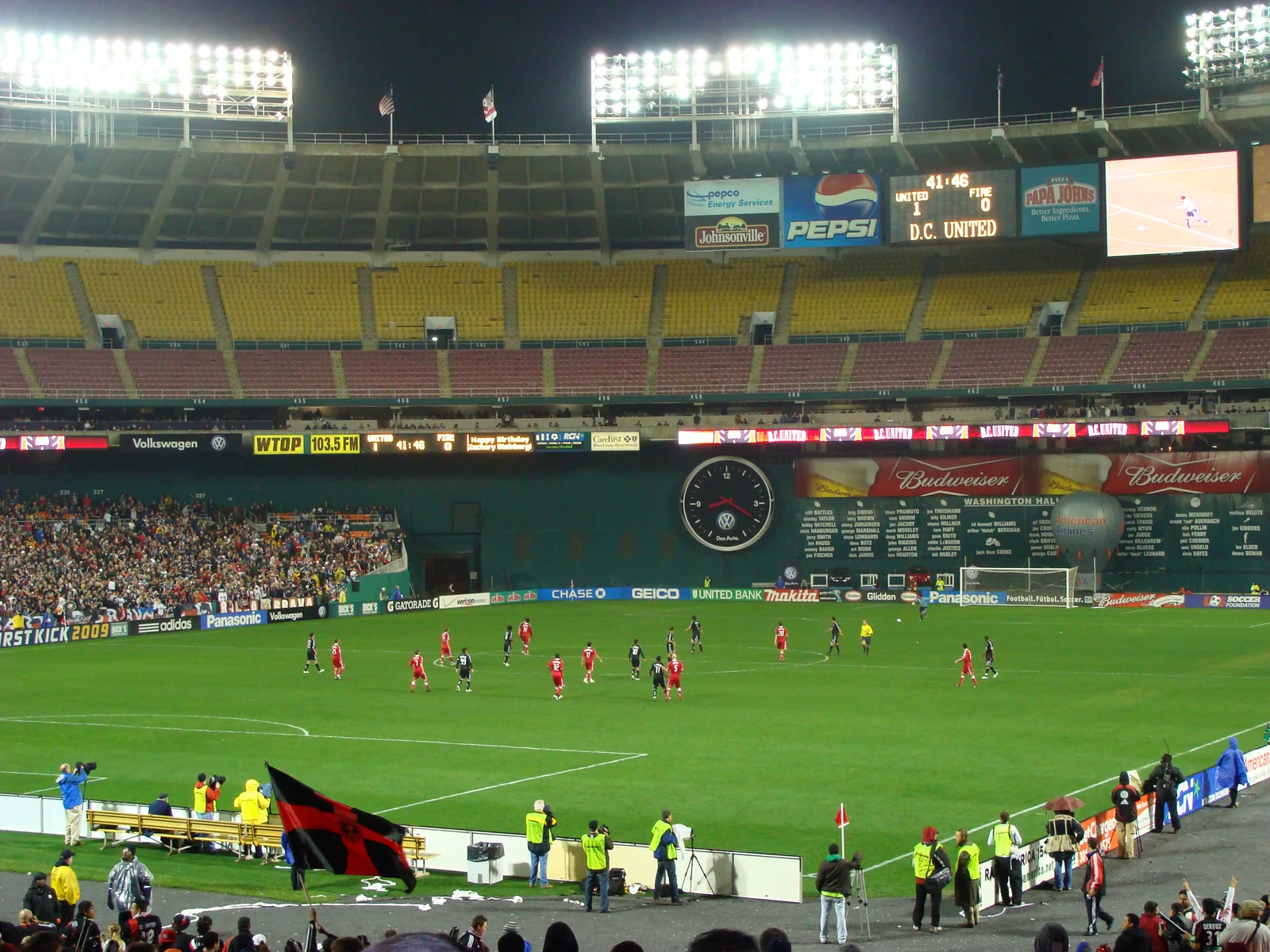 D.C. United playing an MLS match at RFK Stadium